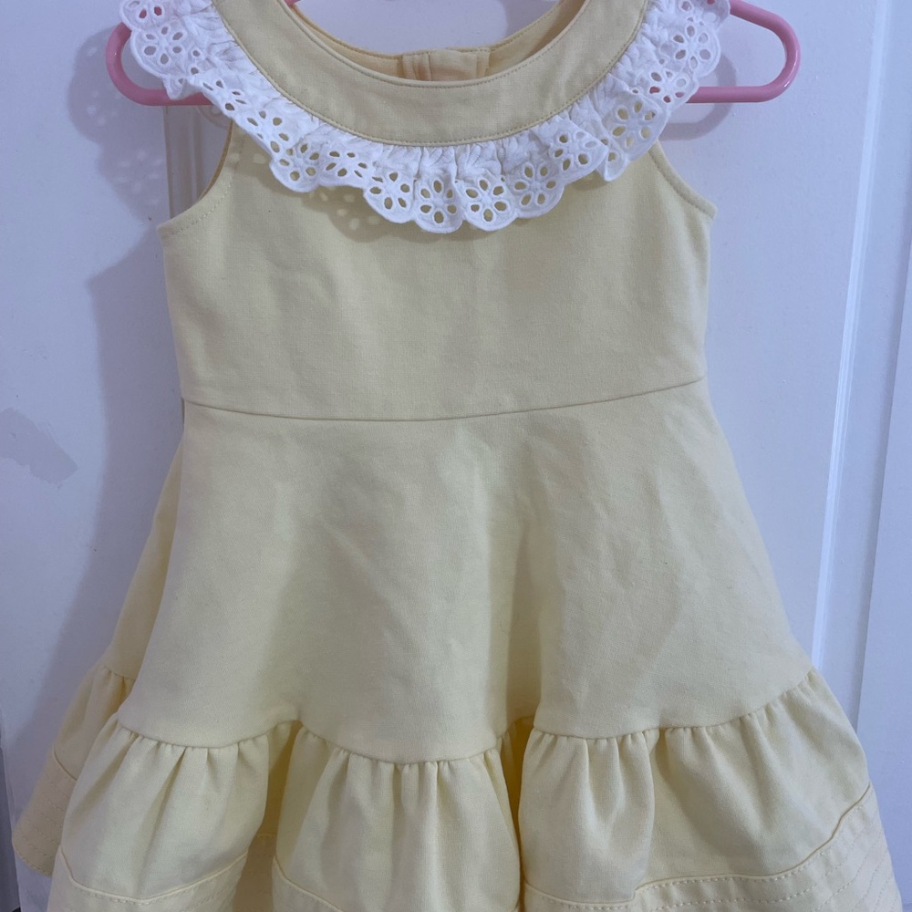 Janie and Jack Yellow Sleeveless Sundress with Peter Pan Collar